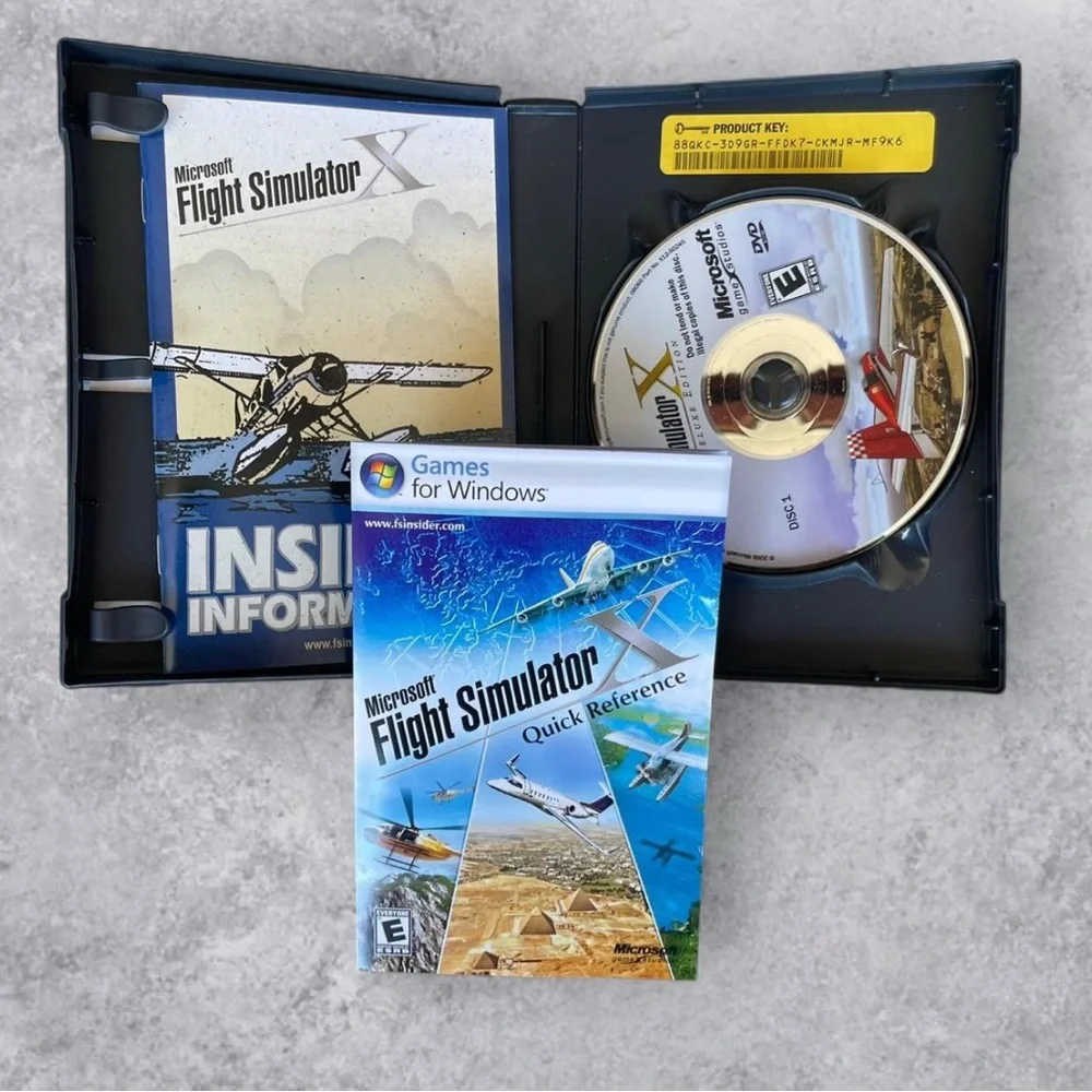 Microsoft Flight Simulator X Deluxe PC DVD Complete 2 Disc FSX